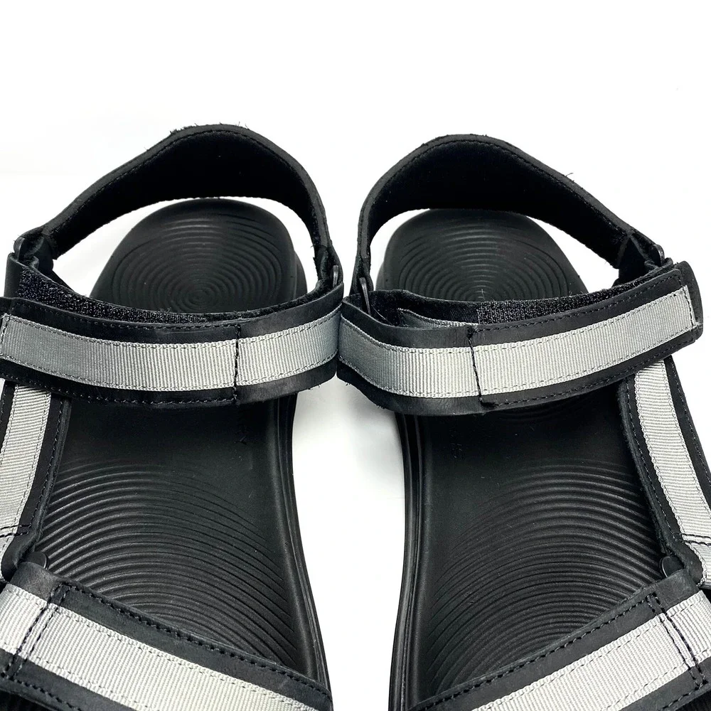 Sperry Regatta Mens Sandals Black/Gray Leather/Canvas Size 10 M NEW